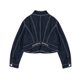 Elisabetta Franchi La Mia Bambina Giacca in Denim Scuro per Bambine