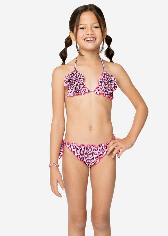 4GIVENESS Pink Spotted Bikini Set for Girls
