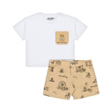 Moschino Kids T-shirt con Shorts Bianco/Beige per Neonati
