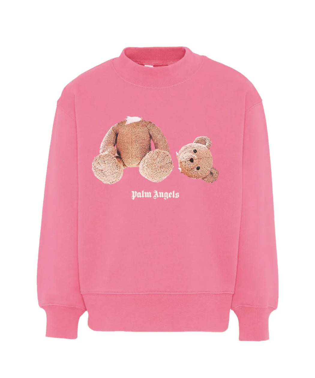 Palm Angels Kids Felpa Fucsia con Stampa Bear per Bambine