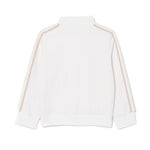 Lacoste Kids Felpa Bianco e Beige con Logo per Bambini