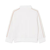 Lacoste Kids Felpa Bianco e Beige con Logo per Bambini
