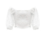 Twinset Kids Top Bianco con Pizzo per Bambine