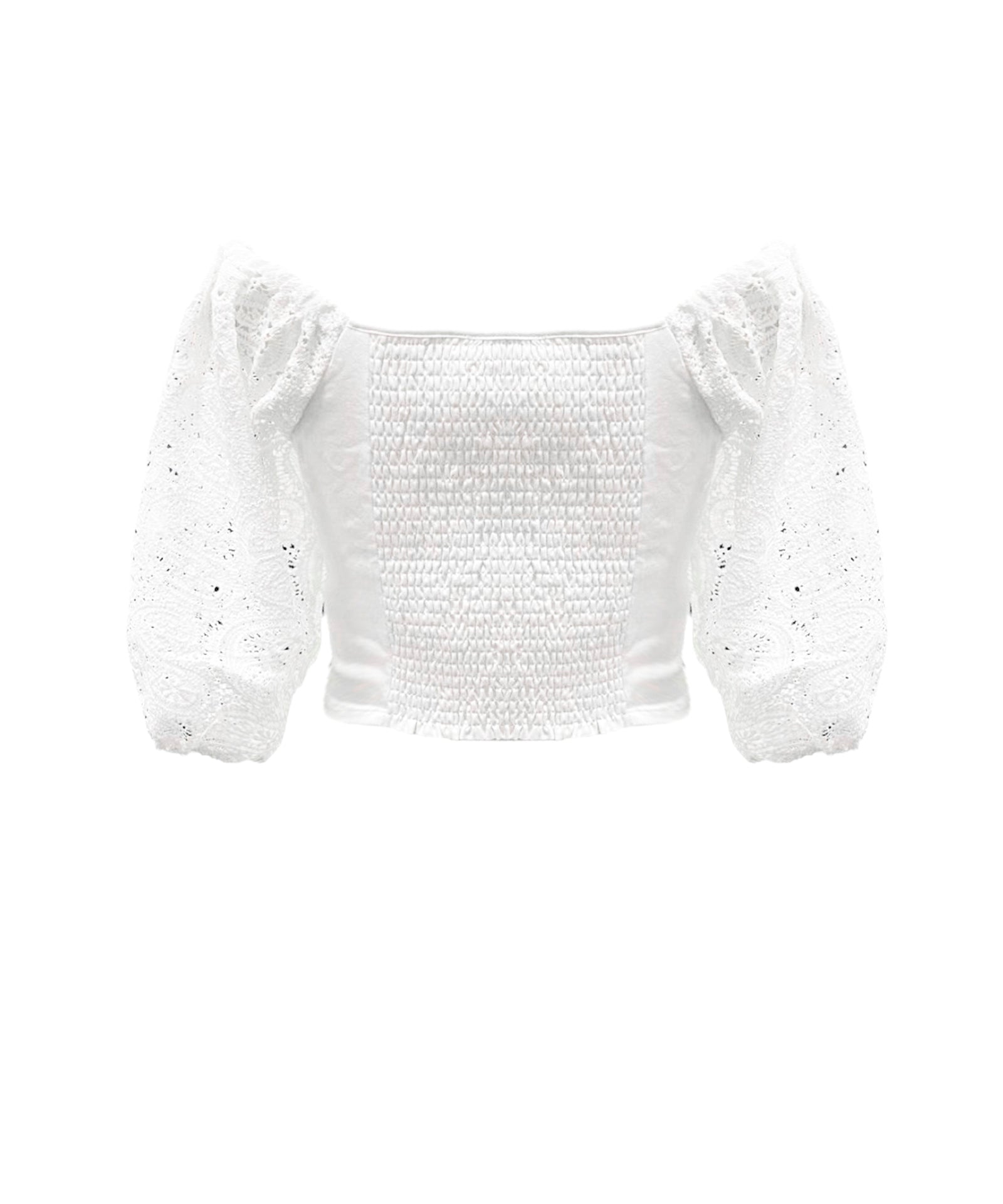 Twinset Kids Top Bianco con Pizzo per Bambine