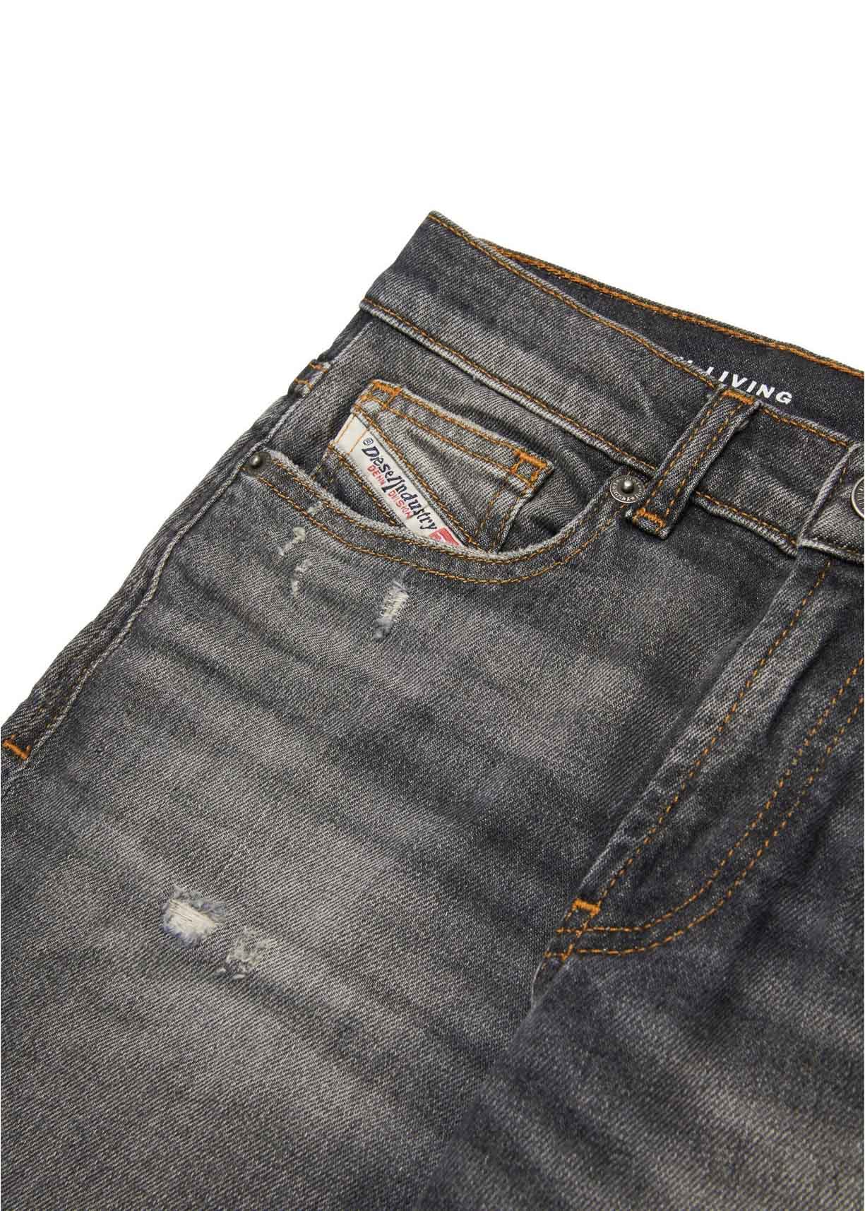 Diesel Kids Pantaloni Denim Nero con Sfumature