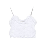 Twinset Top Off-White con Spalline Strass per Bambine