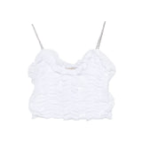 Twinset Top Off-White con Spalline Strass per Bambine
