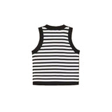 Twinset Kids Canotta a Strisce Bianco e Nero per Bambina
