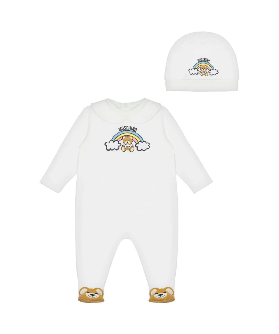 Moschino Kids Tutina Rosa con Cappello per Neonate