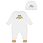 Moschino Kids Tutina Rosa con Cappello per Neonate