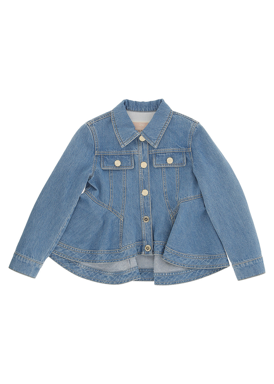 Elisabetta Franchi La Mia Bambina Giubbino Denim Svasato per Bambine