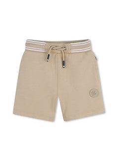 Boss Kids Beige Cotton Bermuda Shorts for Babies