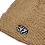 Diesel Kids Cappello Beanie Beige con Oval D per Neonati