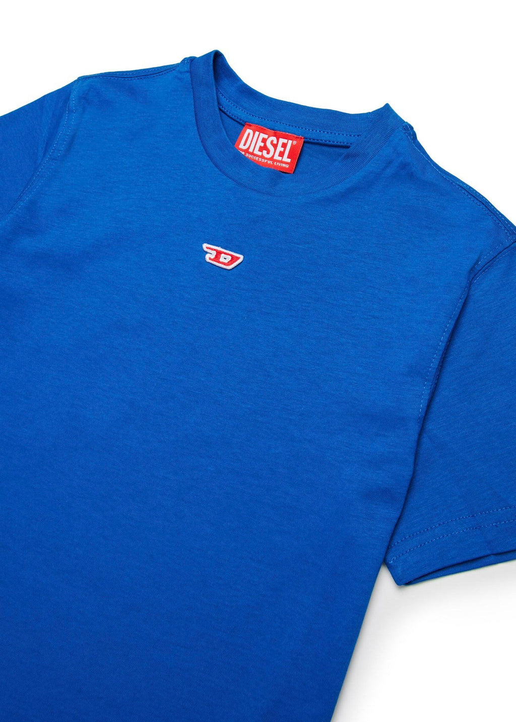 Diesel Kids T-shirt Bluette con Patch Oval D