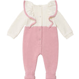 Elisabetta Franchi La Mia Bambina Tutina con Volant in Cotone Rosa per Neonate