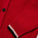 Iceberg Kids Cardigan Rosso con Intarso Logo per Bambini (dettaglio)