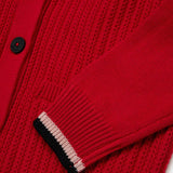 Iceberg Kids Cardigan Rosso con Intarso Logo per Bambini (dettaglio)