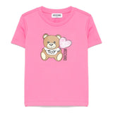 Moschino Kids Fuchsia T-shirt with Teddy Print for Girls