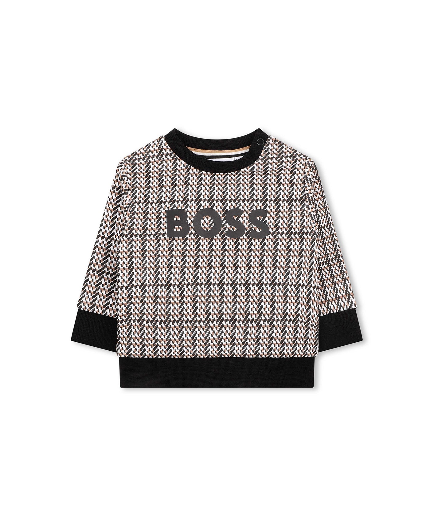 Boss Kids Felpa in Cotone a Tre Tonalità per Neonati