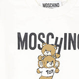 Moschino Kids Cream Sweatshirt with Teddy Bear Logo Print for Newborns