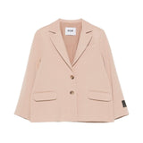 MSGM Kids Giacca Cammello con Targhetta Manica Logo per Bambine