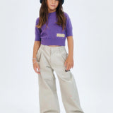 Dsquared2 Kids Pantaloni Beige Decorati con Schizzi di Pittura per Bambine