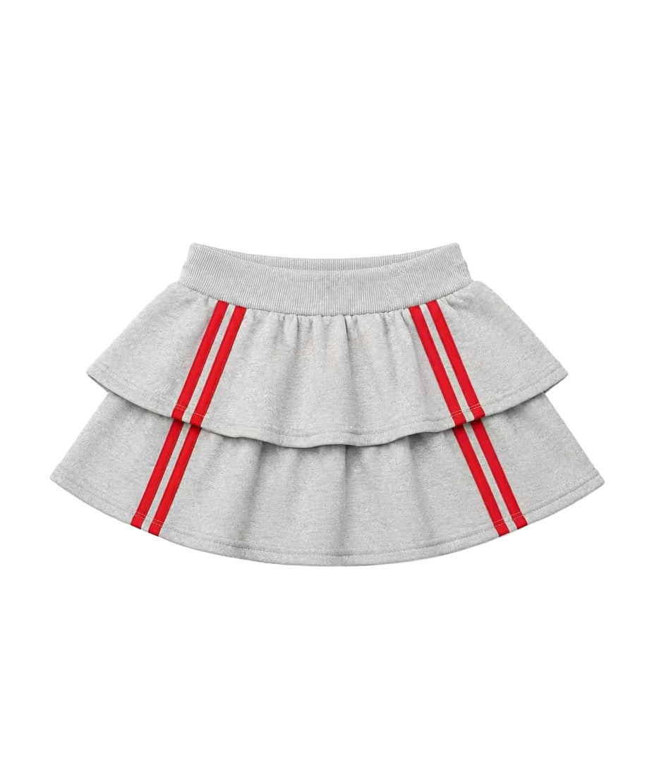 MSGM Kids Gonna Grigio con Strisce Rosso per Bambine