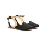 Elisabetta Franchi La Mia Bambina Ballerina Chanel con Strass Nera per Bambine