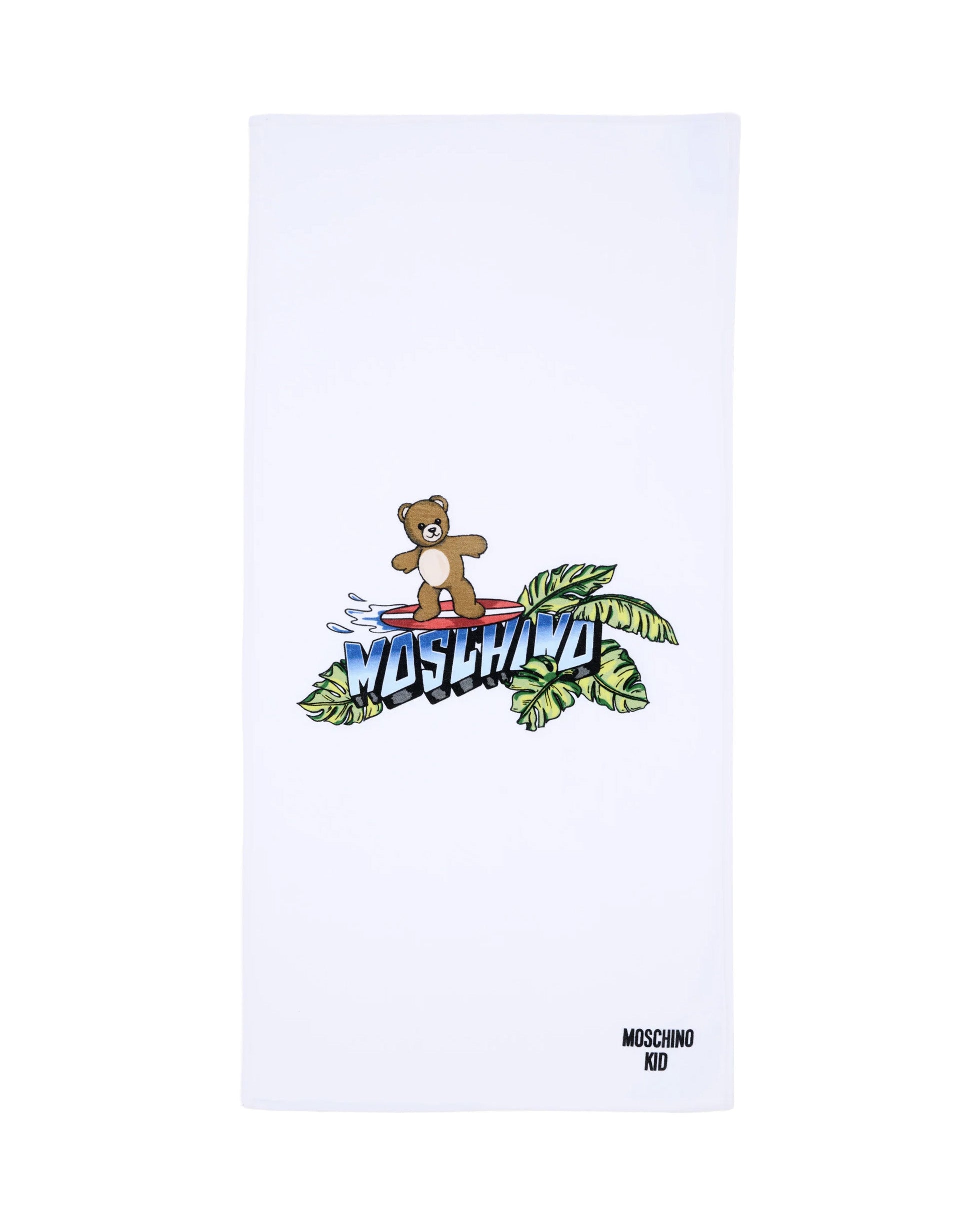 Moschino Kids Asciugamano Bianco con Teddy Bear per Bambini