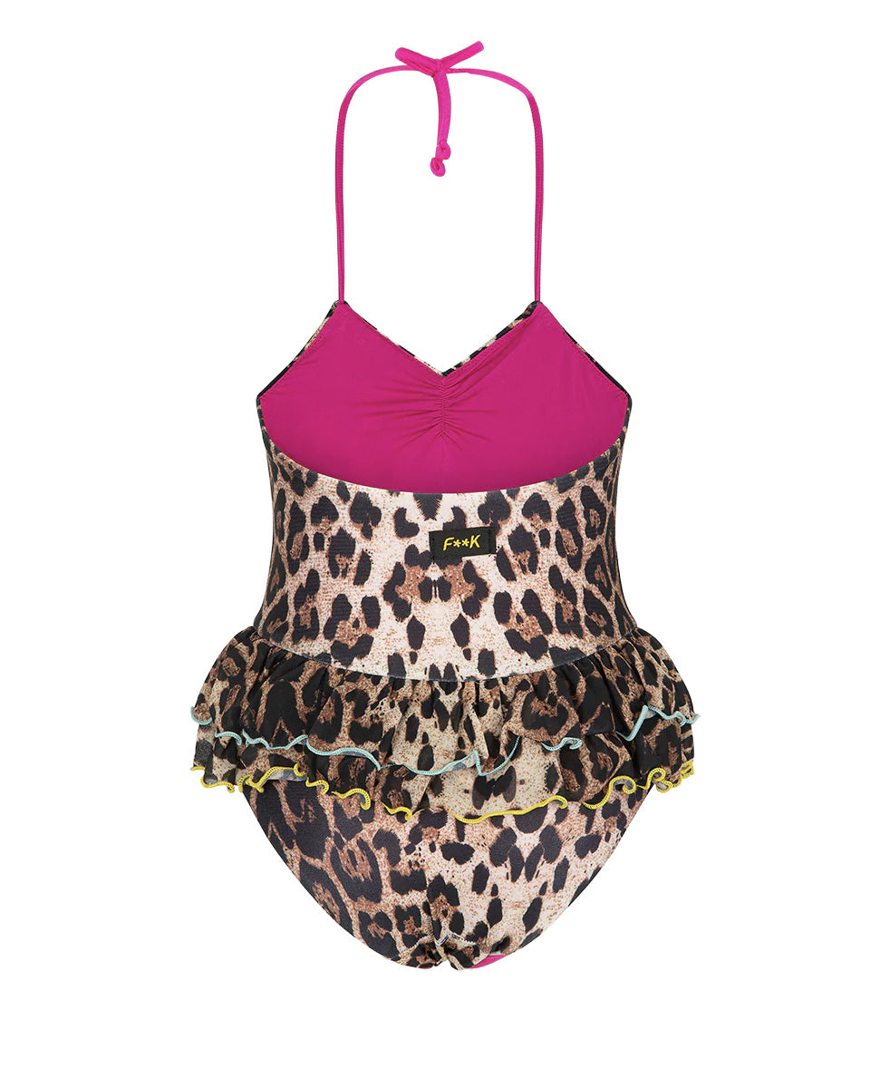 F**K Kids Costume Fantasia Leopardato per Neonate