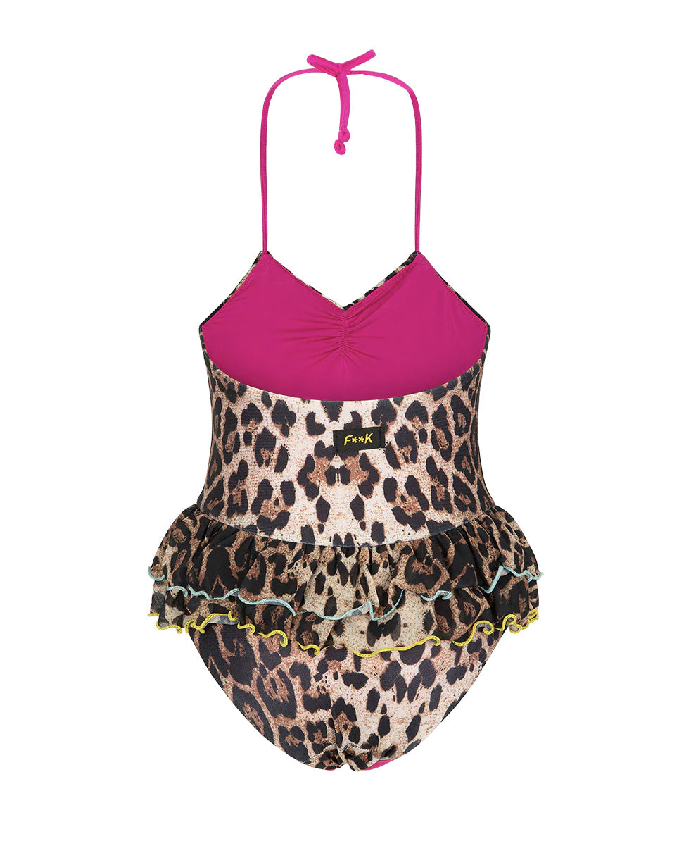 F**K Kids Costume Fantasia Leopardato per Neonate