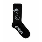 Barrow Kids Calzini Neri con Stampa Logo Smile per Bambini (fronte)