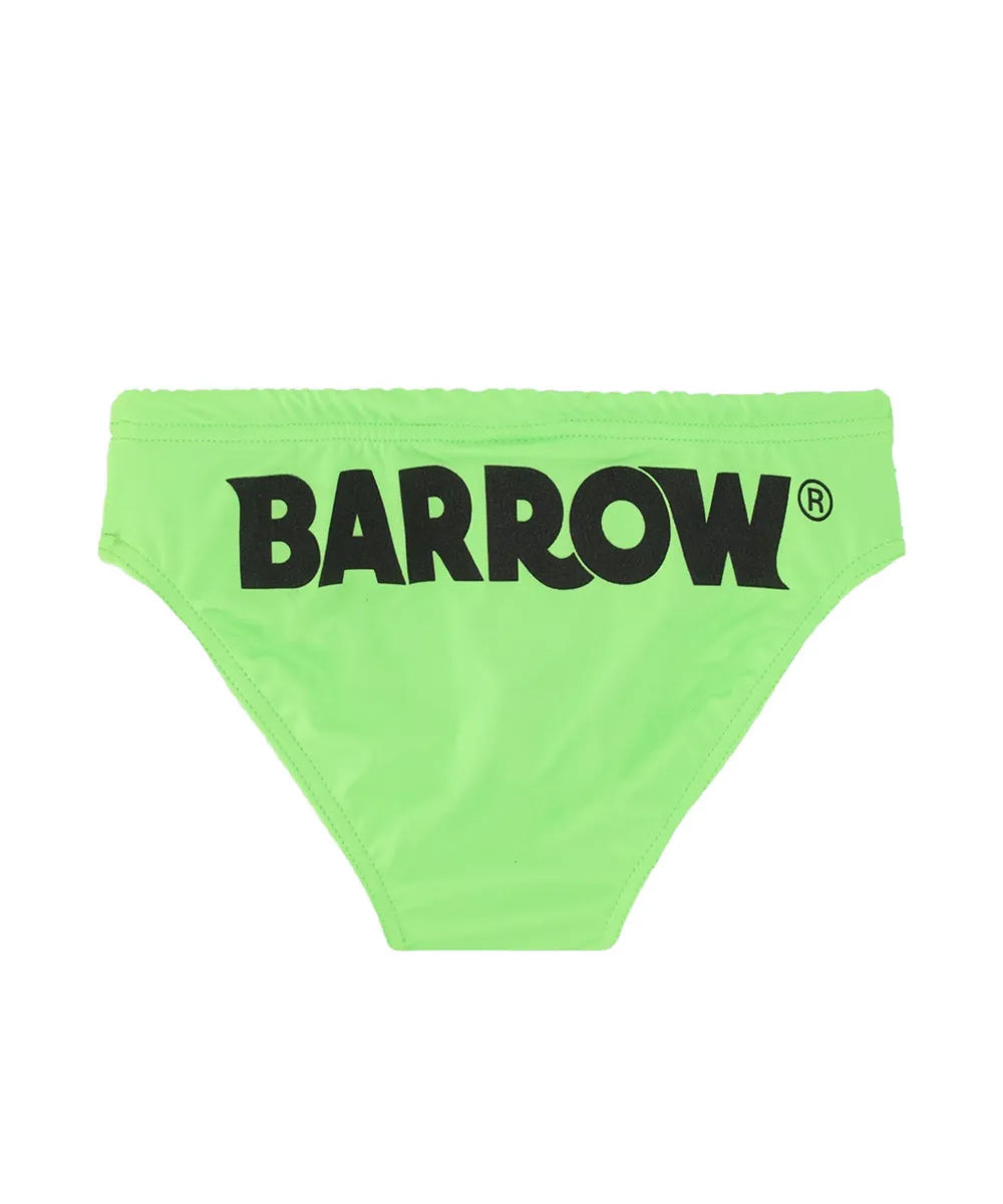Barrow Kids Costume Slip Verde Fluo con Logo per Bambini