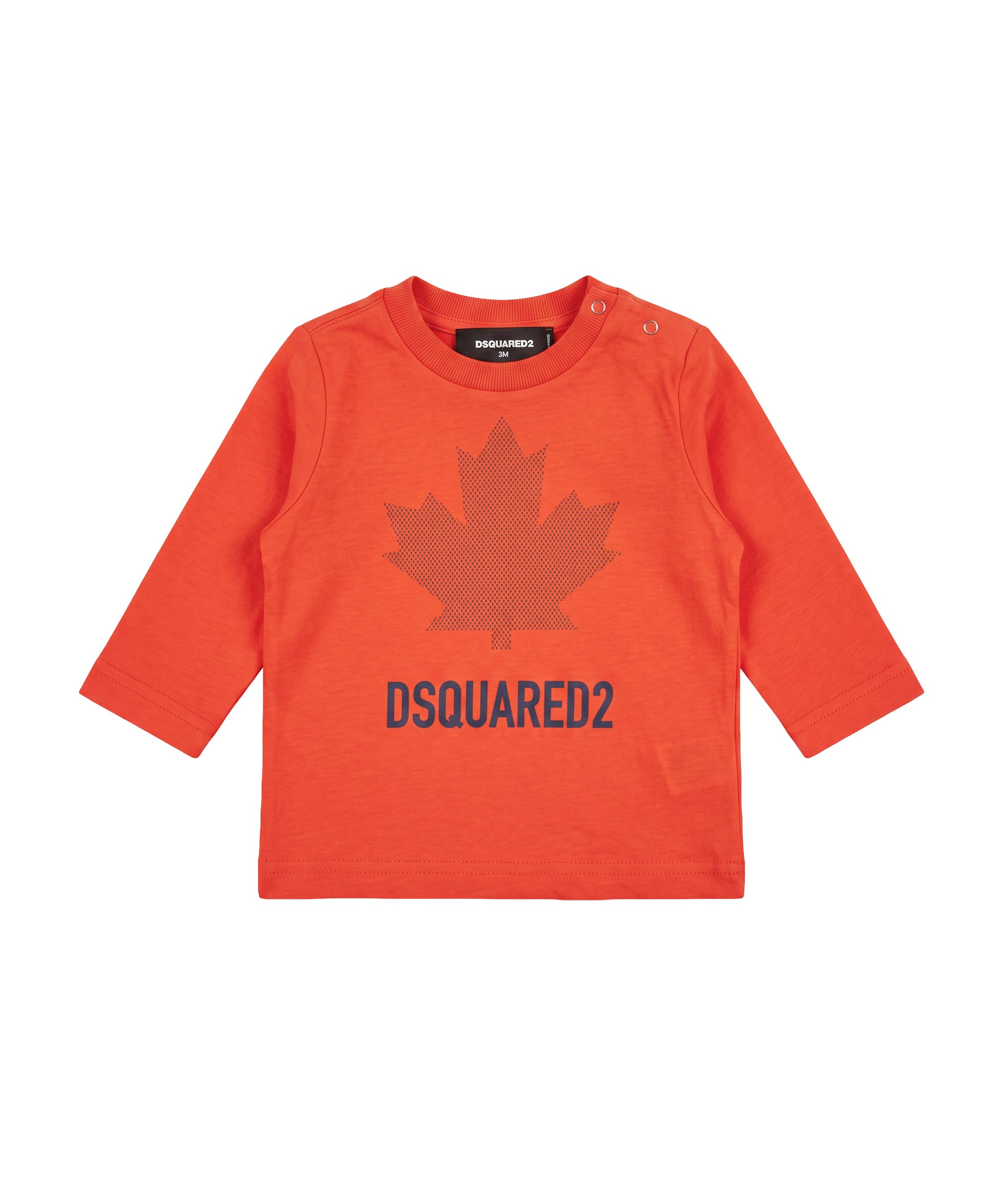 Dsquared2 Kids T-Shirt Arancione con Stampa Logo per Neonati