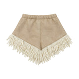 CoCò et Mamà Kids Shorts Frange Beige per Bambine