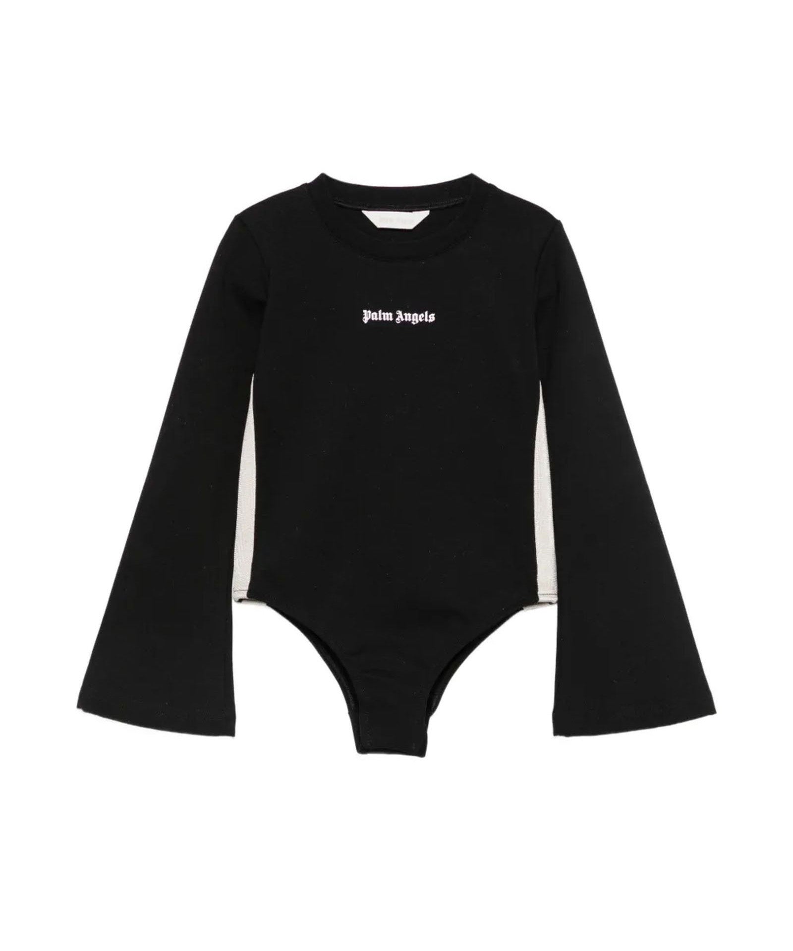Palm Angels Kids Body Nero con Logo per Bambine