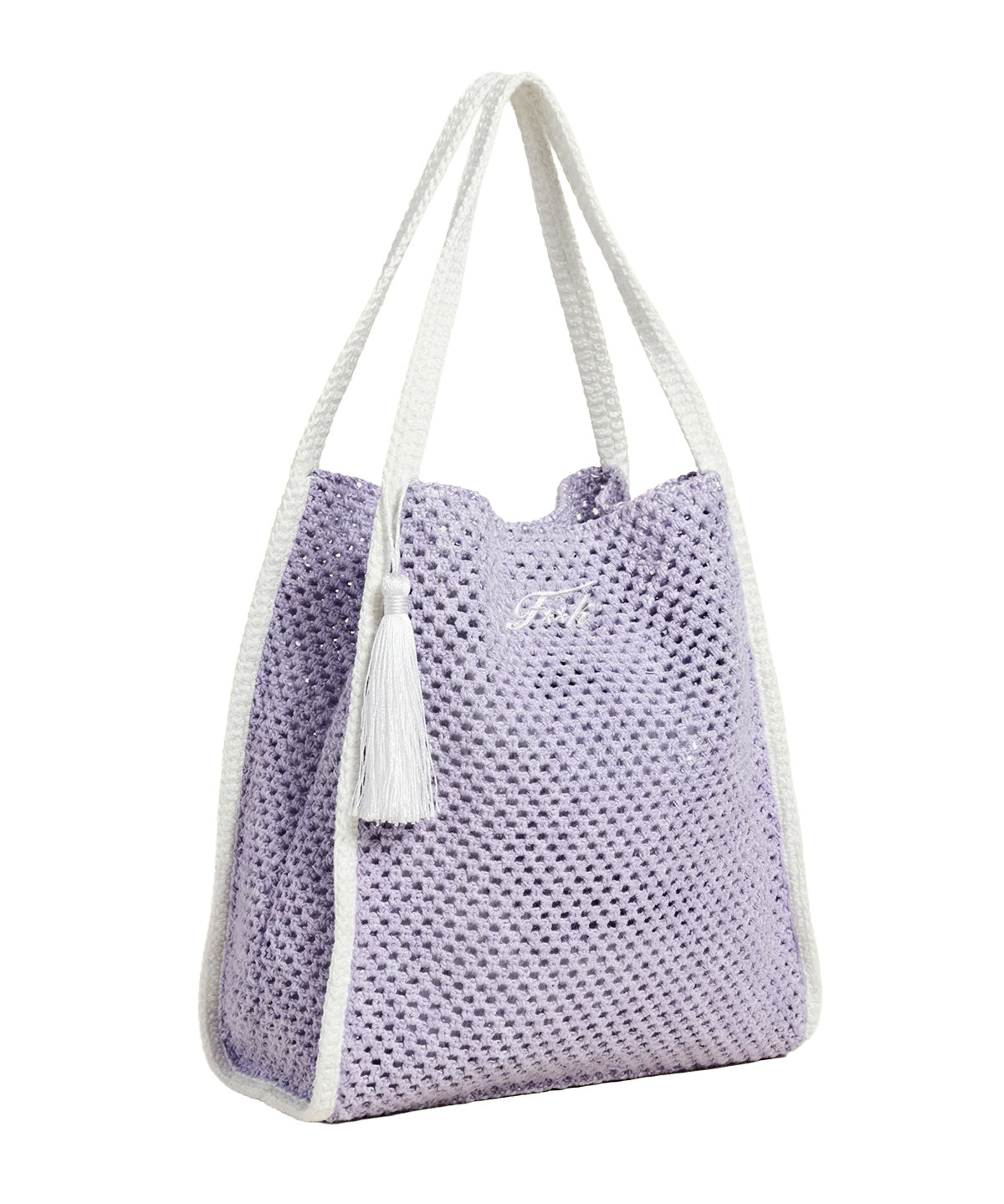 F**K Kids Tote Bag Lilla e Bianco con Logo per Bambine