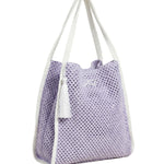F**K Kids Tote Bag Lilla e Bianco con Logo per Bambine