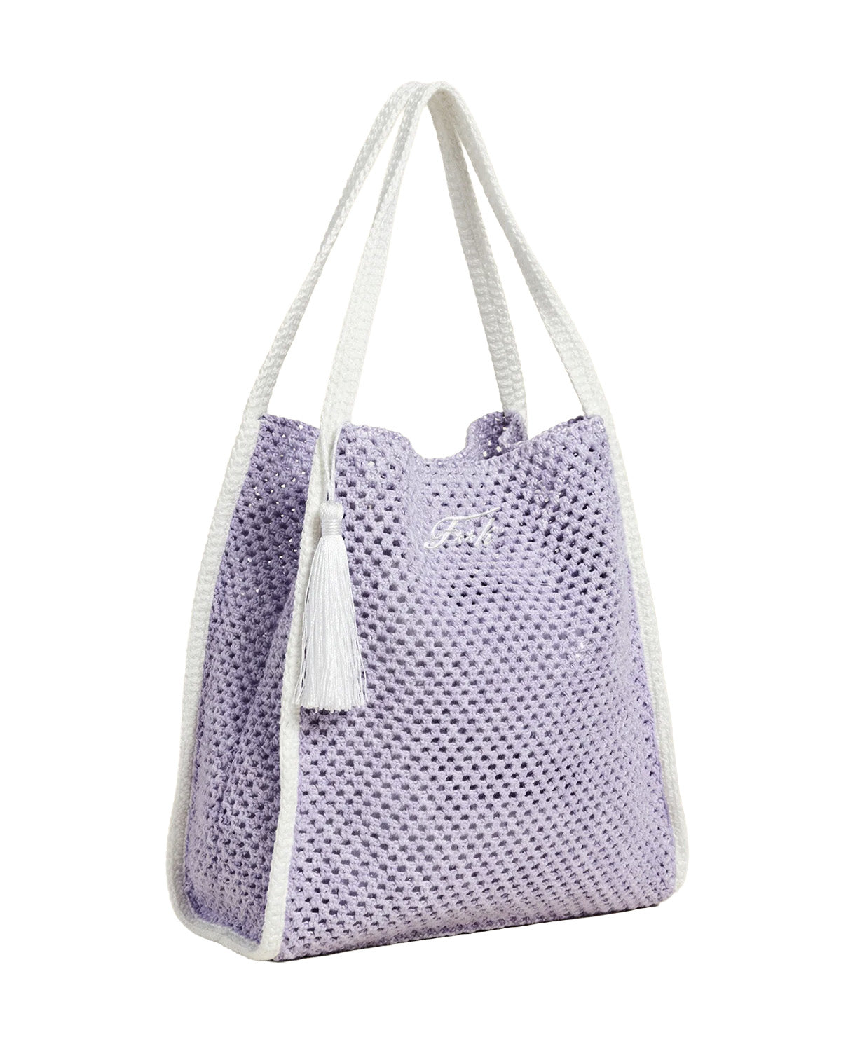 F**K Kids Tote Bag Lilla e Bianco con Logo per Bambine