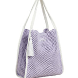 F**K Kids Tote Bag Lilla e Bianco con Logo per Bambine