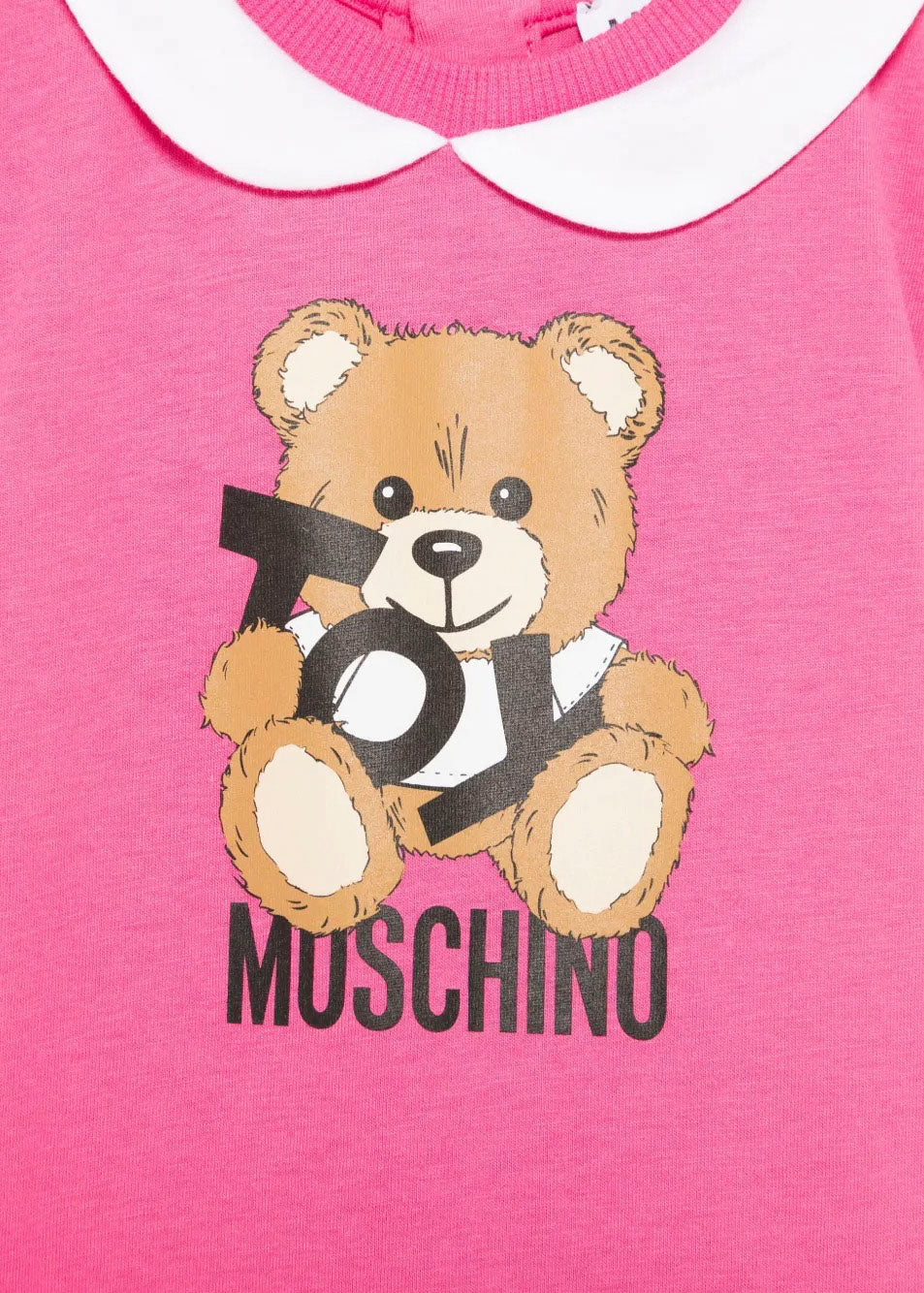 Moschino Kids Tutina Fucsia con Stampa Toy per Neonati