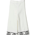 Twinset Kids Pantaloni Bianchi con Banda Logo per Bambine (retro)