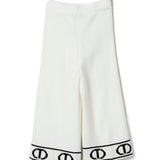 Twinset Kids Pantaloni Bianchi con Banda Logo per Bambine (retro)
