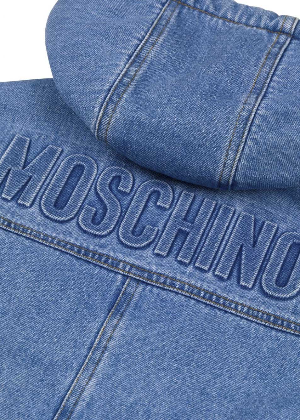 Moschino Kids Giubbino Denim con Logo per Bambini (dettaglio)