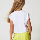 Twinset Kids T-Shirt Bianca con Ricamo Logo per Bambine