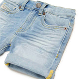 Diesel Kids Light Denim Shorts with Abrasions for Babies
