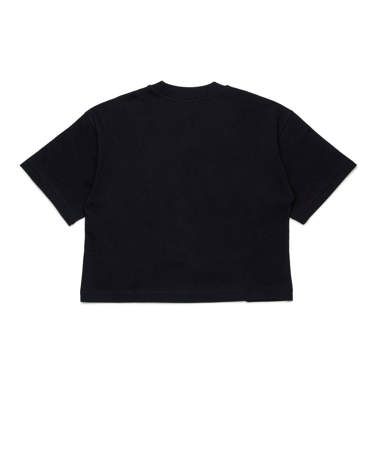 Diesel Kids T-Shirt Nera Boxy con Oval D per Bambine (retro)