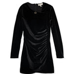 Twinset Kids Abito Nero in Tulle con Logo Frontalre a Contrasto per Bambine