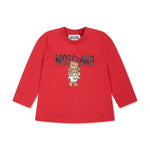 Moschino Kids Blusa Rossa con Stampa Logo Teddy Bear per Neonati 
