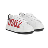Dsquared2 Kids Sneakers Bianco con Logo Rosso per Neonati
